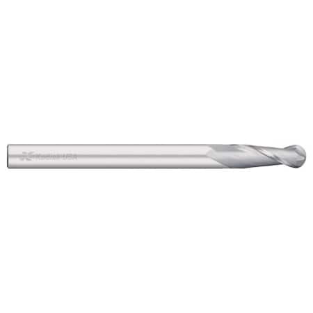 Kodiak Cutting Tools 3/8 2 Flute Carbide Endmill Single End Ball Nose Extra Long Length 5438092